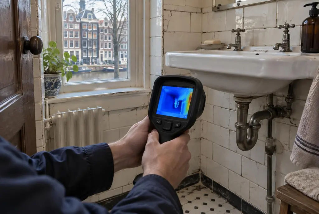 Lekdetectie Duiven – badkamer met oude leidingen achter de tegels